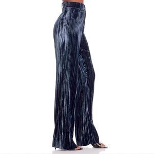 Cinq À Sept Collins Velvet Wide-Leg Trousers Blue‎ Size 4